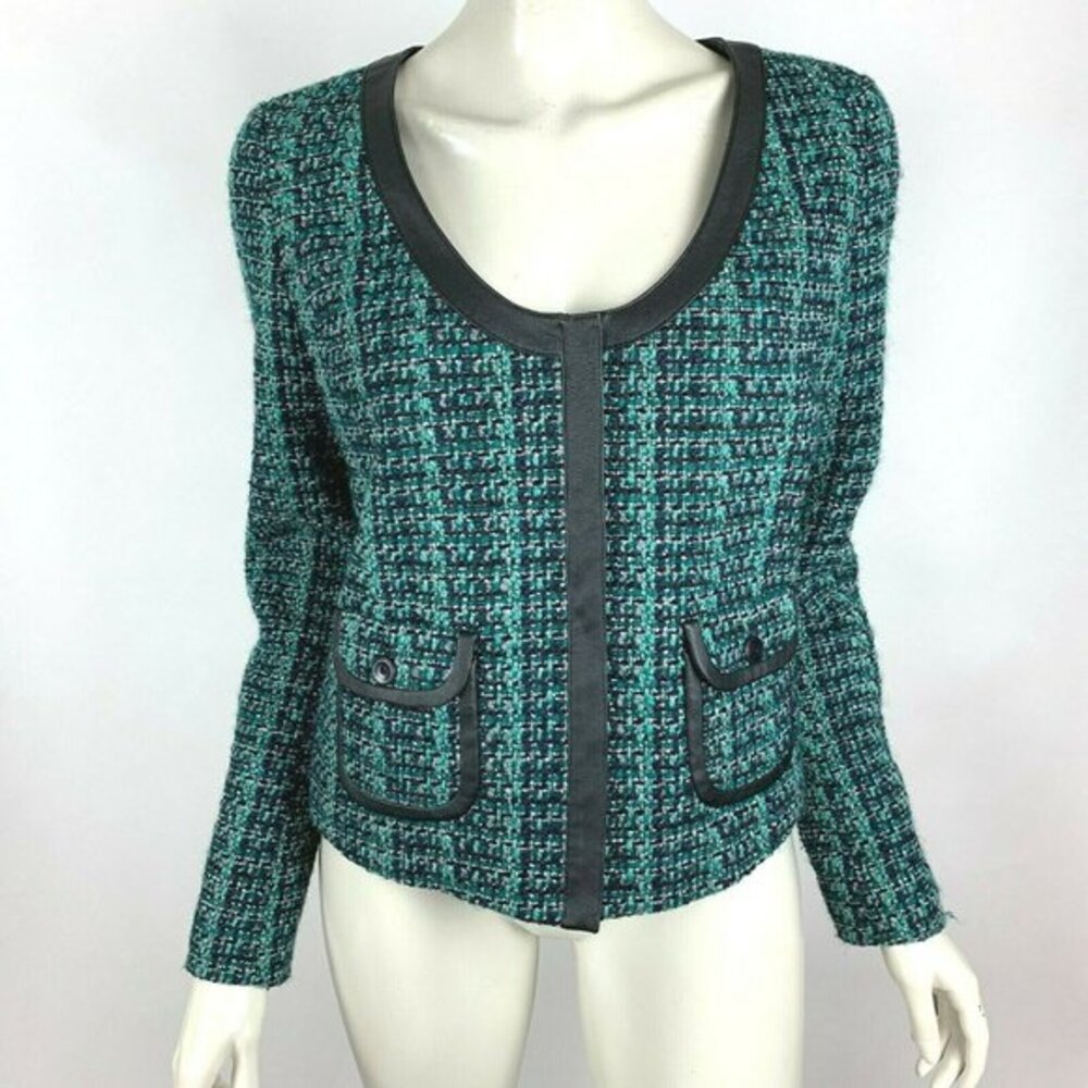 Hinge Tweed Jacket Long Sleeve Lined Wool Blend